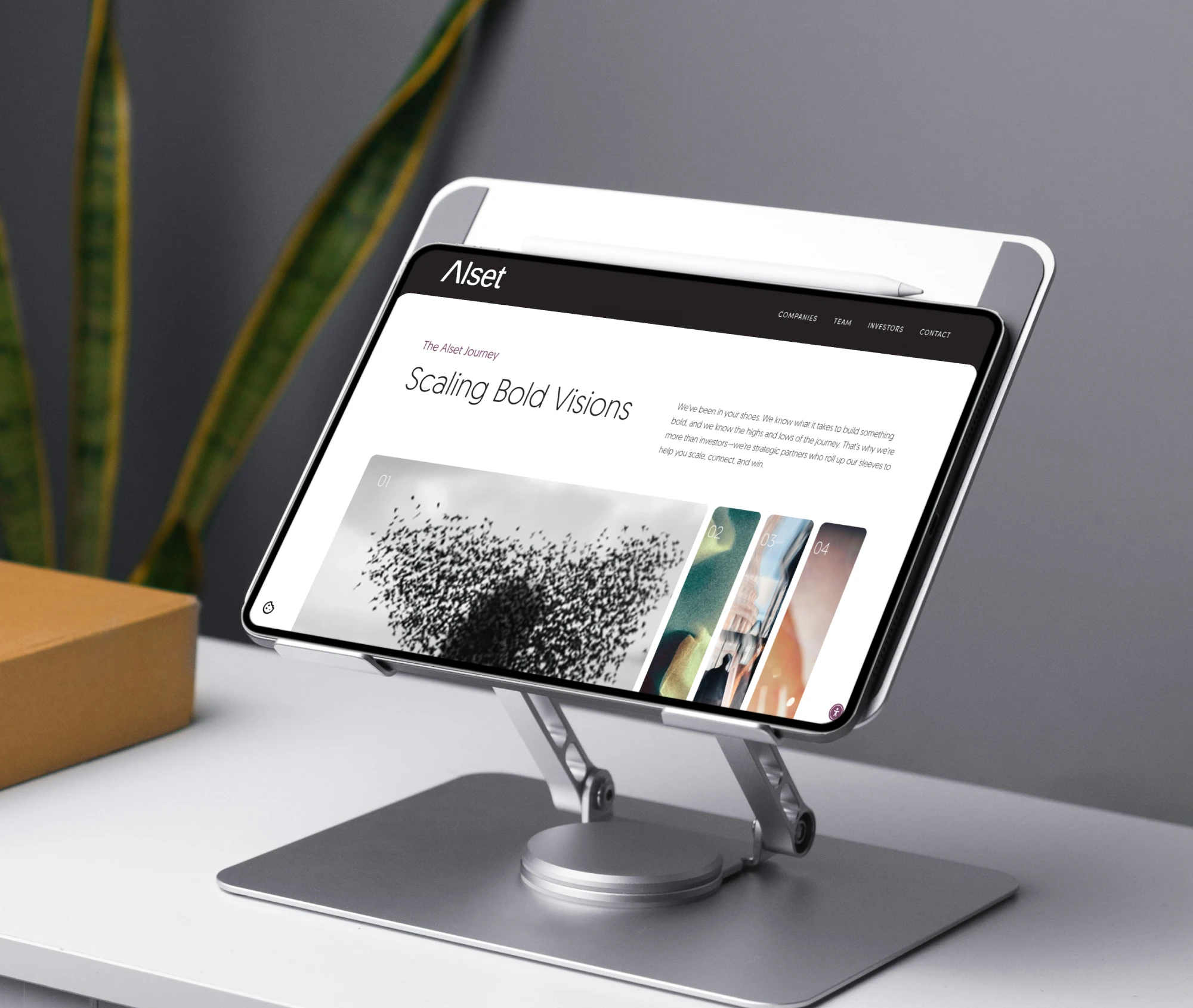 Alset Venture Capital website displayed on a desktop monitor