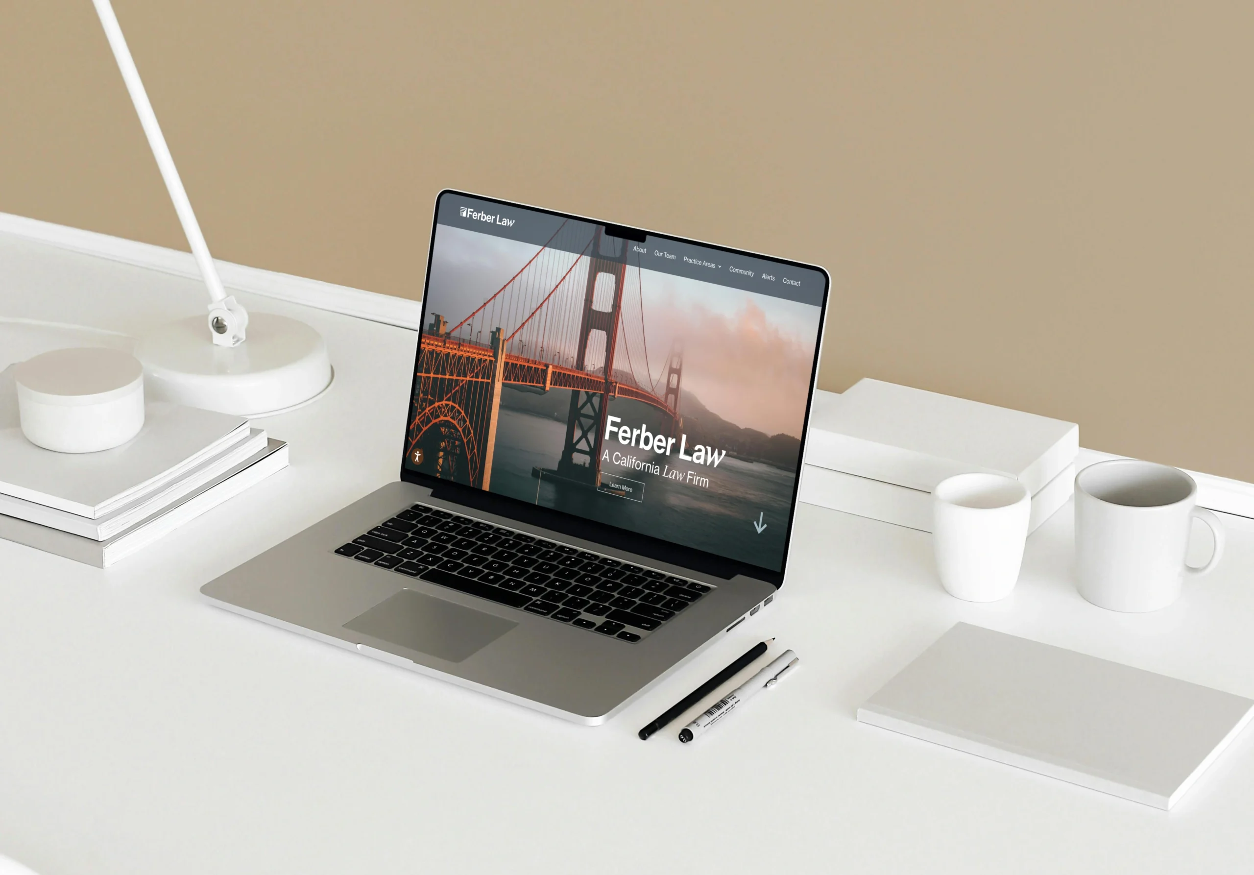 Ferber Law website presented on a laptop